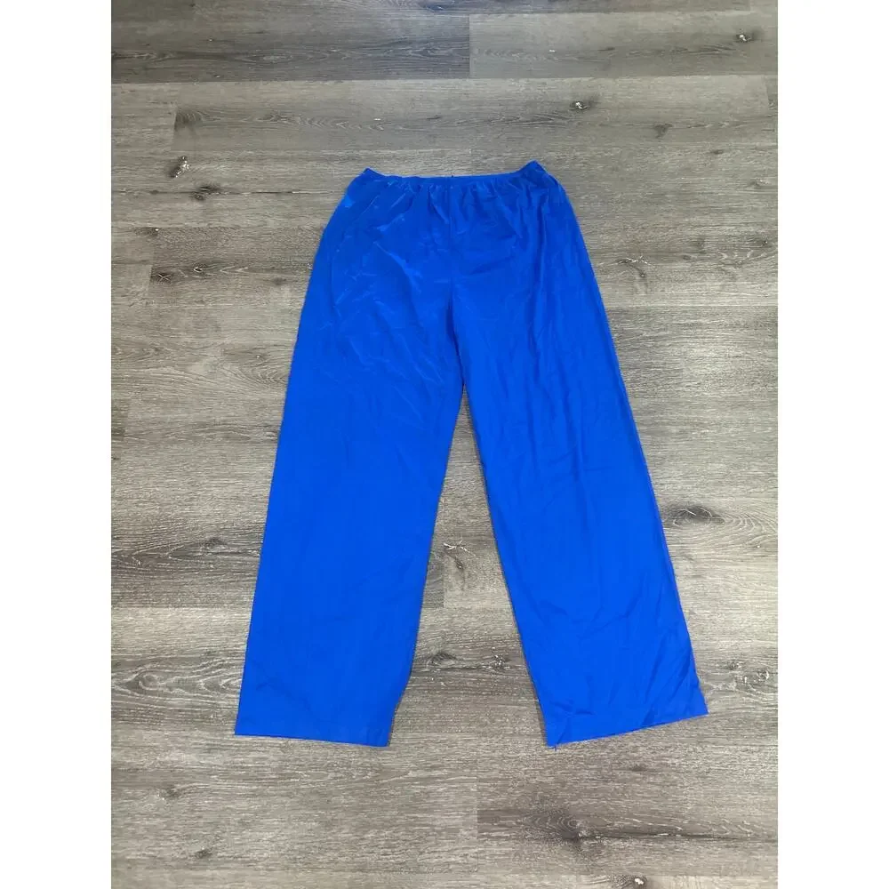 Vintage 70s Vanity Fair Royal Blue Silky Pajama Set L